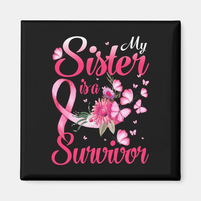 Schwester ist ein Geschwätz-Brustkrebsgeschenk Magnet (Vorne)