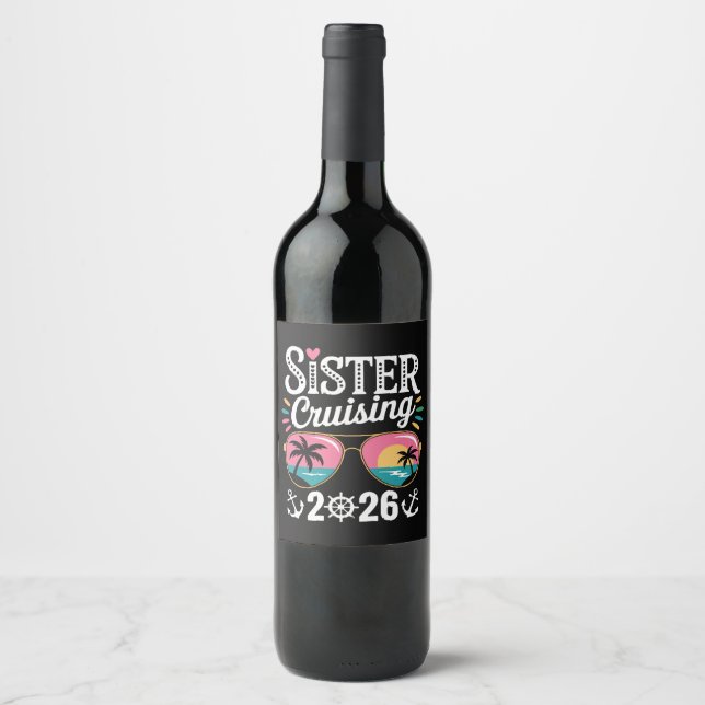 Schwester Kreuzfahrt 2026 Weinetikett (Vorderseite)
