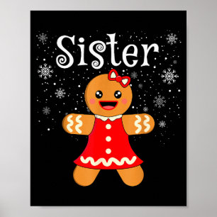 Schwester Lebkuchen-Shirt Mädchen Kinder Lustig Pa Poster