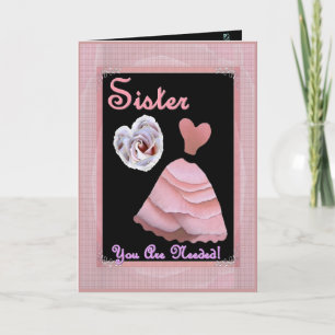 SCHWESTER Mädchen von Ehreneinladung ROSA Kleid Einladung
