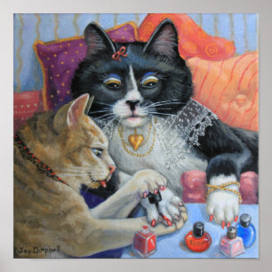 "Schwester-Material" Miezekatzeschwestern tun ihre Poster