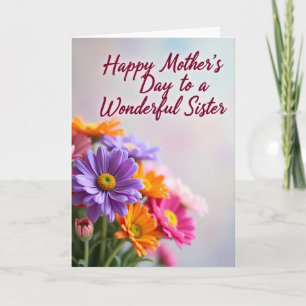 Schwester-Muttertags-Blumen Karte
