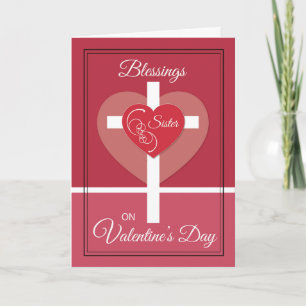 Schwester, Nonne Valentinstag Segen Herz Feiertagskarte