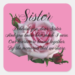 SCHWESTER QUADRATISCHER AUFKLEBER