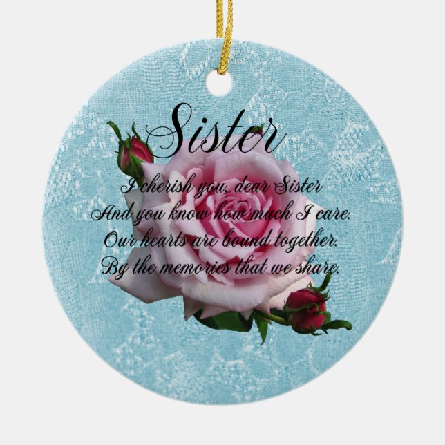 SCHWESTER QUOTE KERAMIK ORNAMENT (Vorne)