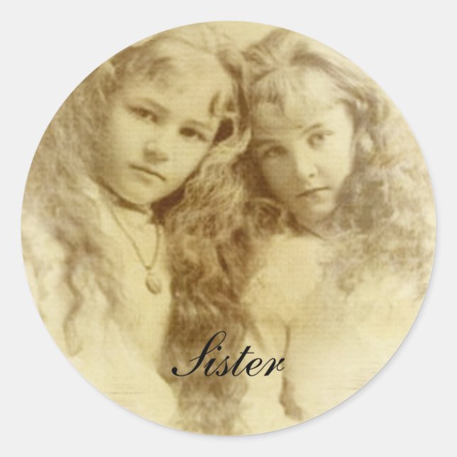 Schwester Runder Aufkleber (Vorderseite)