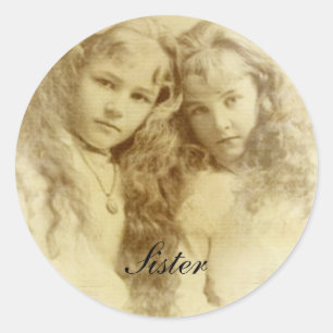Schwester Runder Aufkleber