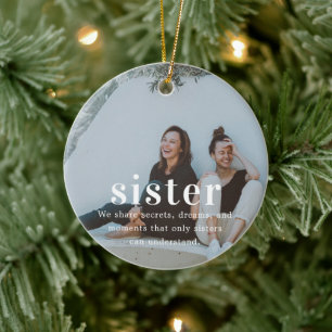 Schwester Sentimentale Foto-Andenken-Weihnachten Keramik Ornament