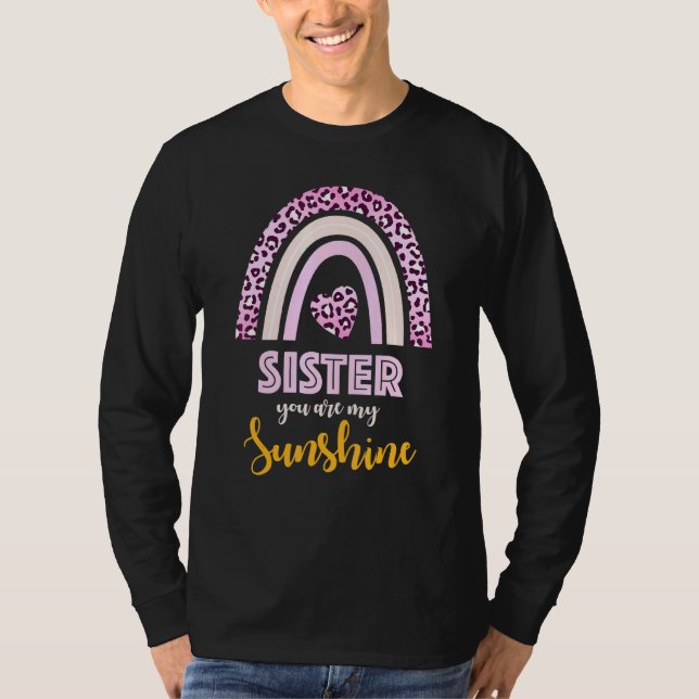 Schwester Sie sind meine Sunshine rosa Leopard Pri T-Shirt (Vorderseite)