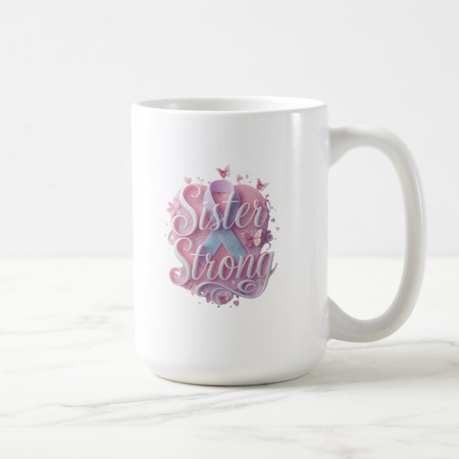 Schwester Stark Krebsbewusstseinstasche – Inspirat Kaffeetasse (Rechts)