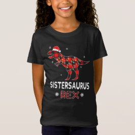 Schwester T-Rex Rot Kariert Buffalo Weihnachten Di T-Shirt
