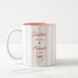 Schwester & Tante Benutzerdefinierte Daten Pinke S Zweifarbige Tasse