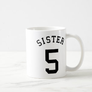 Schwester-Team-Trikot # 5 Handball Mädchen Fußball Kaffeetasse