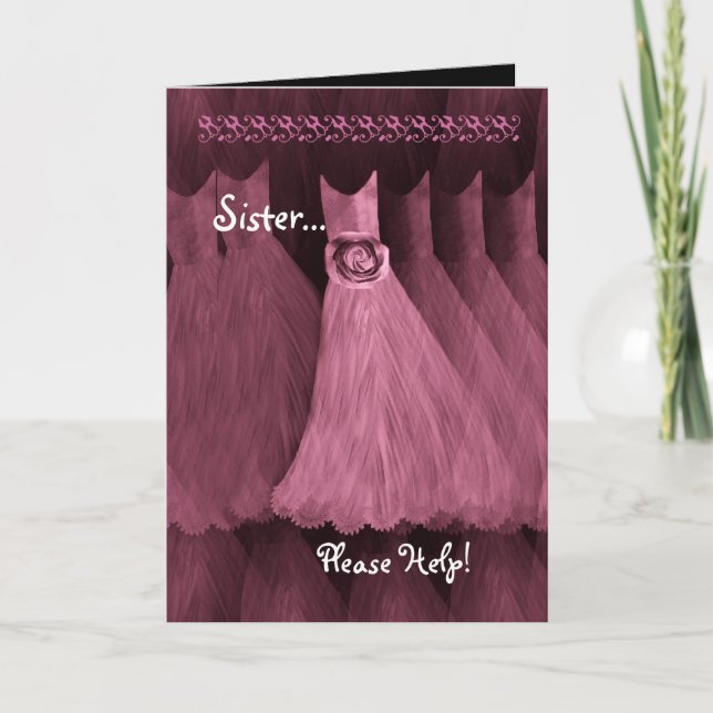 SCHWESTER - TRAUZEUGIN Einladung ROSA Kleid (Vorderseite)