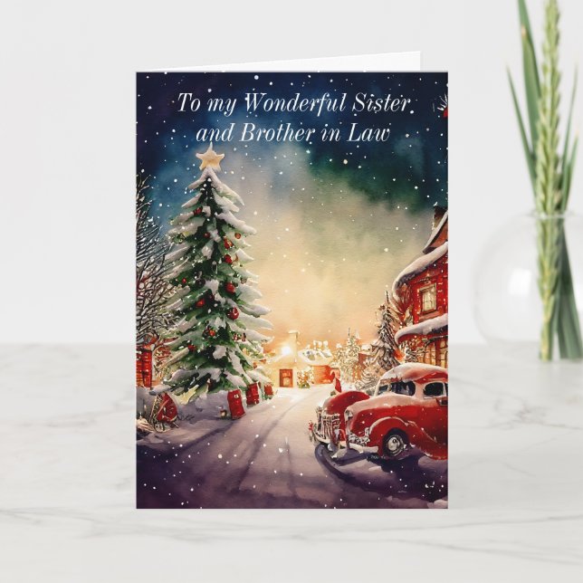 Schwester und Bruder im Gesetz Weihnachtsgrußkarte Karte (Vorderseite)