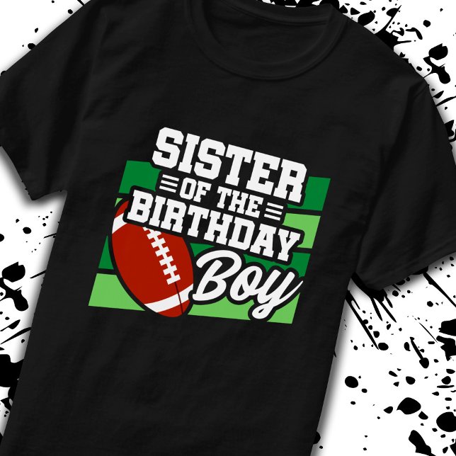 Schwester von Birthday Boy Boys Football Geburtsta T-Shirt (Von Creator hochgeladen)