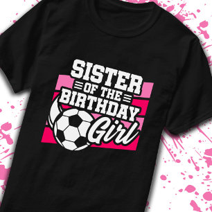 Schwester von Birthday Girl Girls Fußball Geburtst T-Shirt