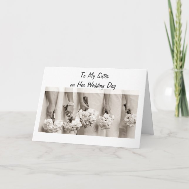 SCHWESTER WEDING LIEBE UND GLÜCKLICHKEIT KARTE (Vorderseite)