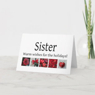 Schwester Weihnachtskarte mit Ornamenten Feiertagskarte