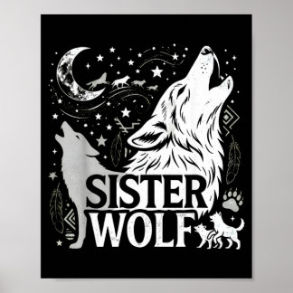Schwester Wolf Geschenke passende Familie Stamm Wö Poster