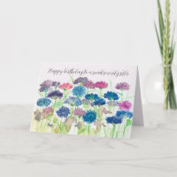 Schwester zum Geburtstag Kornblumen Aquarell