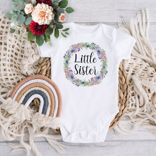 Schwesterlein Wasserfarben-Blumenkranz Baby Strampler