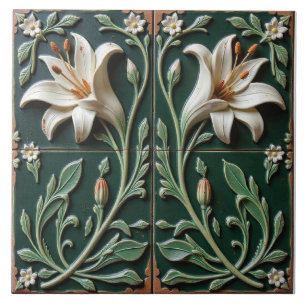 Schwesterlilien auf Smaragd Fliese