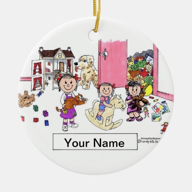 Schwestern - 3 Mädchen im Raum Keramikornament (Vorne)