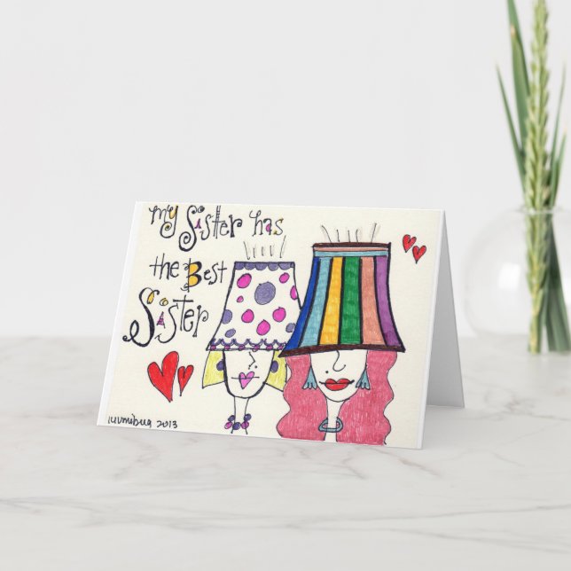 "Schwestern" aus meiner Handkunst "Party Girls" Karte (Vorderseite)