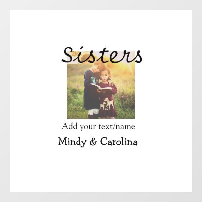 Schwestern besties BESTE FREUNDIN fügen Fotonamens Fensteraufkleber (Blatt)