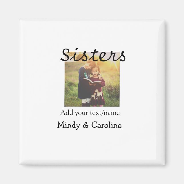 Schwestern besties BESTE FREUNDIN fügen Fotonamens Magnet (Vorne)