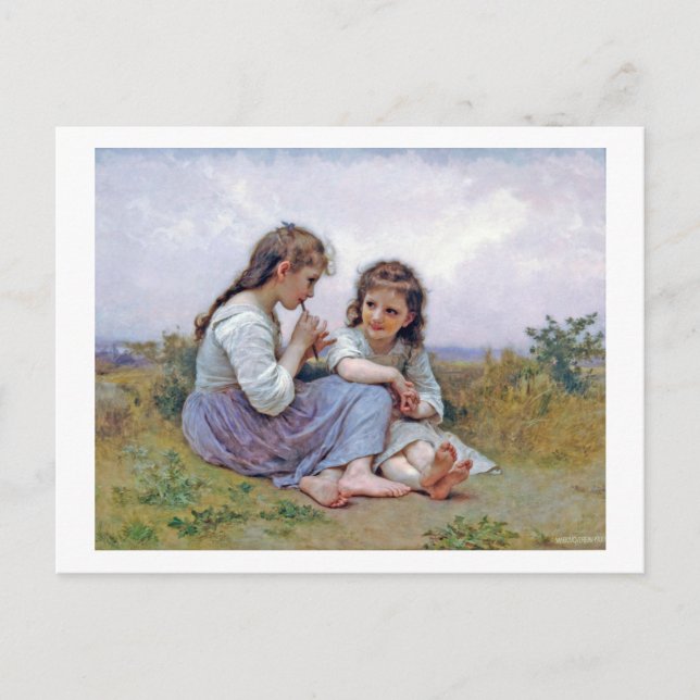 Schwestern, Bouguereau Postkarte (Vorderseite)