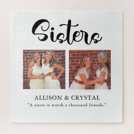 Schwestern Calligraphie 2 Foto Collage Zitat Gesch Puzzle