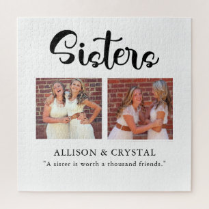 Schwestern Calligraphie 2 Foto Collage Zitat Gesch Puzzle