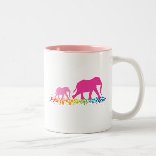 Schwestern des Elefanten Walking Zweifarbige Tasse
