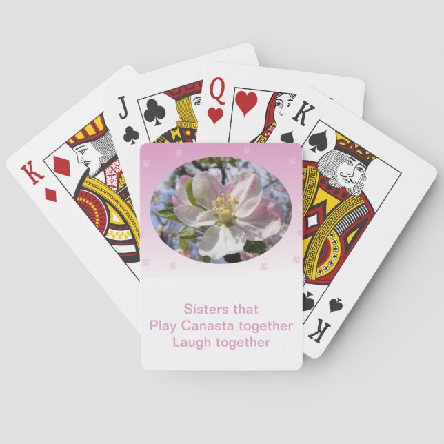 Schwestern, die Canasta zusammen Apple Blossom spi Spielkarten (Rückseite)