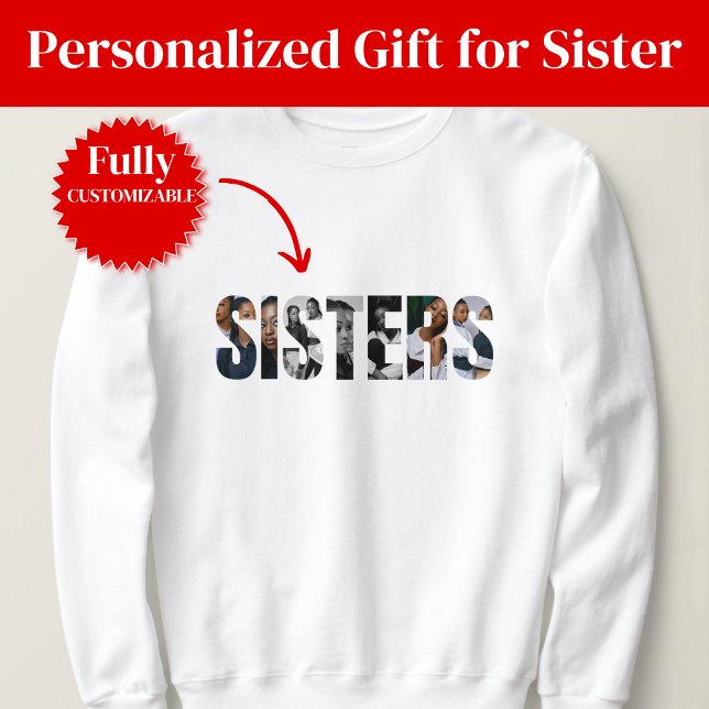 Schwestern-Foto-Collage Basic Sweatshirt (Sisters Photo Collage Basic Sweatshirt)