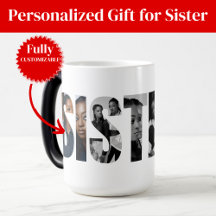 Schwestern-Foto-Collage-Farbmorphing-Tasse