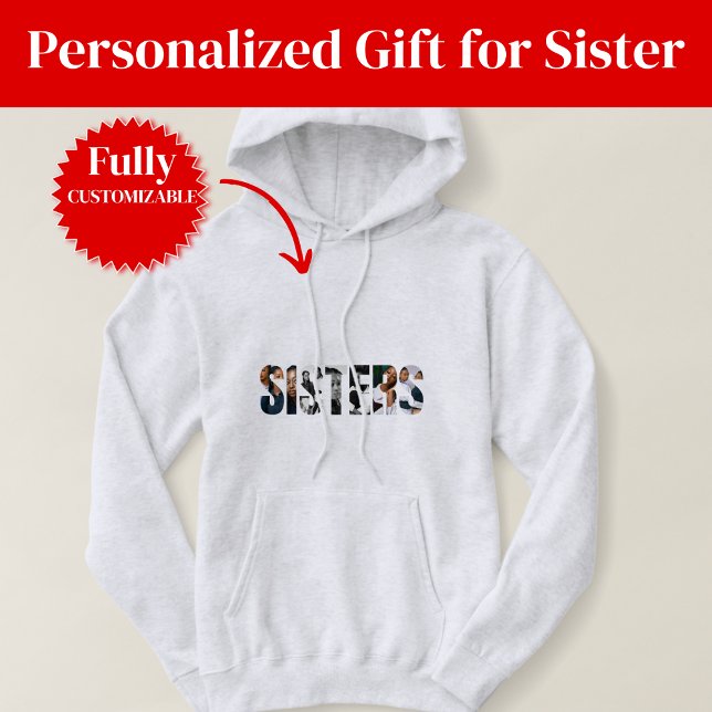 Schwestern-Foto-Collage-Pullover-Hoodie Hoodie (Sisters Photo Collage Pullover Hoodie)