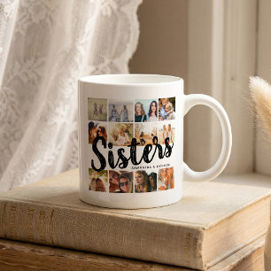SCHWESTERN, Fotocollage & Namen Geschwister Kaffeetasse