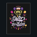 Schwestern Geburtstagskuchen Funny Brother Postkarte<br><div class="desc">Schwesters Geburtstagskuchen Funny Brother. Familie Schwestern Geburtstagsfeier.</div>