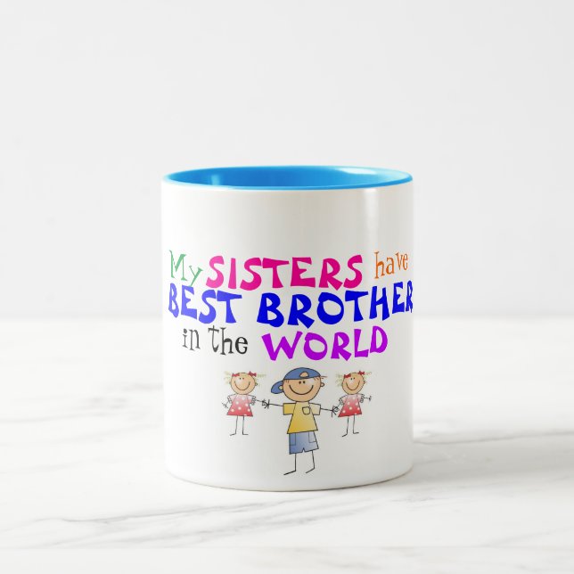 Schwestern haben beste Bruder-Tasse Zweifarbige Tasse (Mittel)