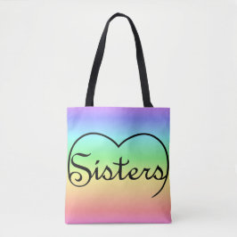 Schwestern Herz Regenbogen-Tasche