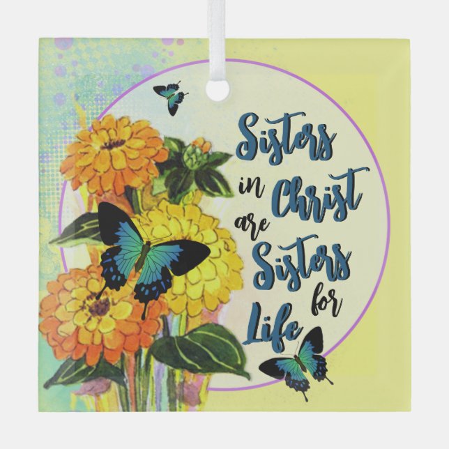Schwestern in Christ Glass Ornament Aus Glas (Vorderseite)