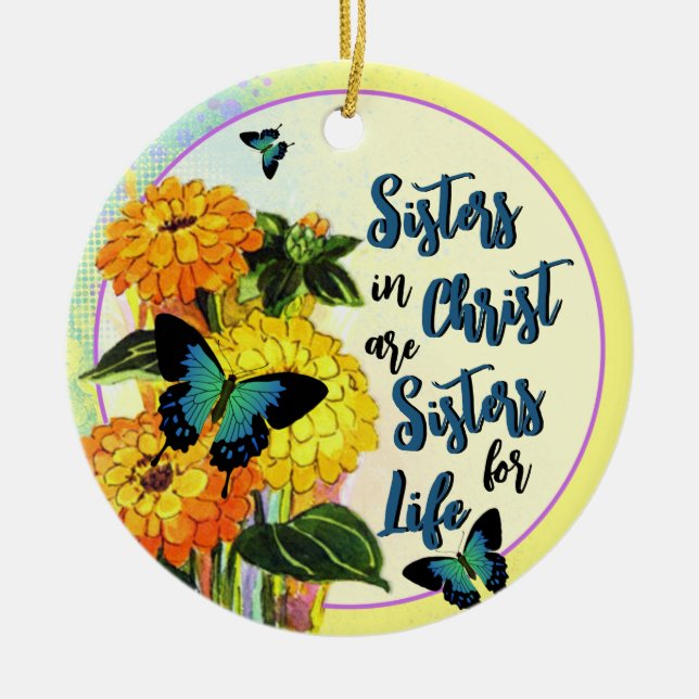 Schwestern in Christus Keramik Ornament (Vorne)