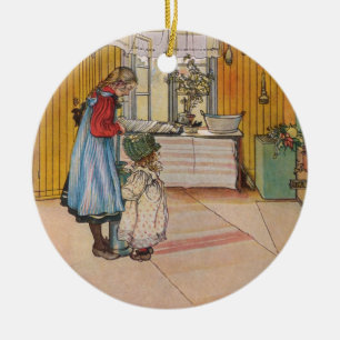 Schwestern - Koket von Carl Larsson Keramikornament