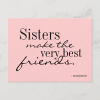 Schwestern machen die besten Freunde - Postkarte