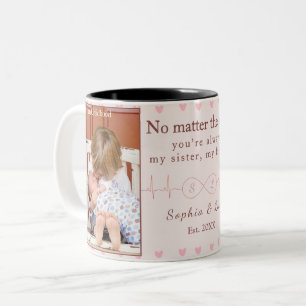 Schwestern-Personalisierte-Fototasse – Personalisi Zweifarbige Tasse