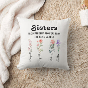 Schwestern sind andere Blume - Individuelle Name Kissen