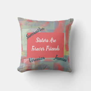 Schwestern sind für immer Freunde Pastel florale G Kissen
